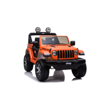 Jeep Wrangler Rubicon na akumulator dla dzieci Pomarańczowy + Pilot + Radio MP3 LED + Koła EVA